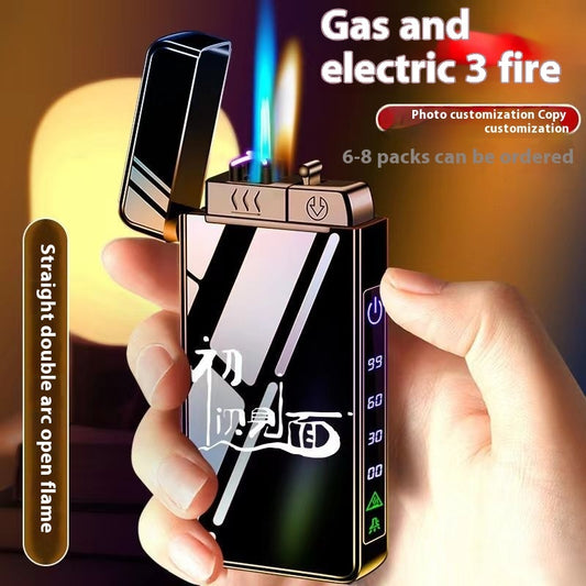 Plasma Arc Lighter Torch Soft Flame Butane Rechargeable Flashlight Windproof