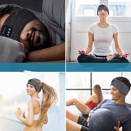 Bluetooth Sleep Mask Headphones Wireless Sports Headband with Built-in Bass Speakers for Sleeping